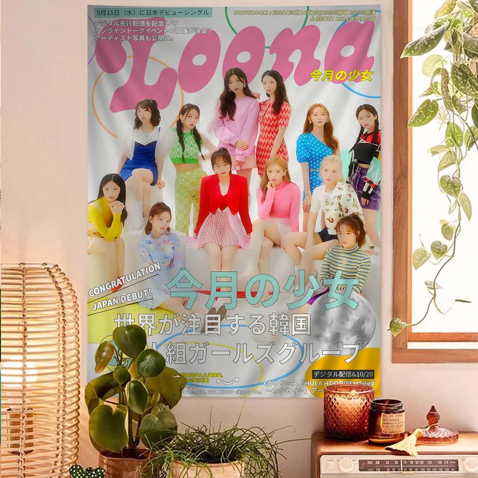 Najnovšie koberce kobercov KPOP L-Loona visí České tapisérie závesný tarot hippie koberce