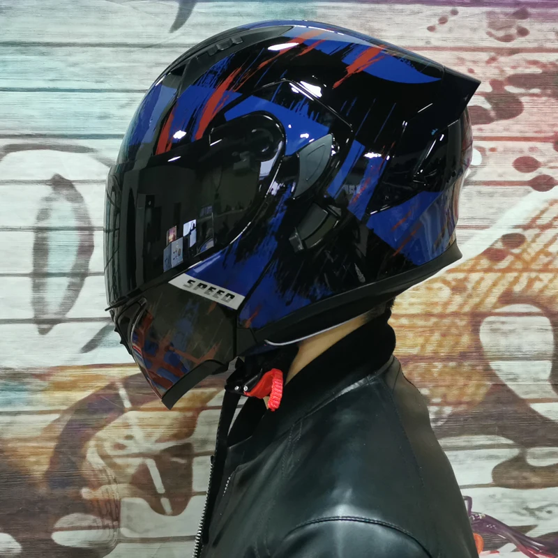 Najnovšie lacné modulárne flip motocyklové prilba Orz-991 umývateľný interiér Fiery Motokross prilba DOT Schválené bezpečnosť