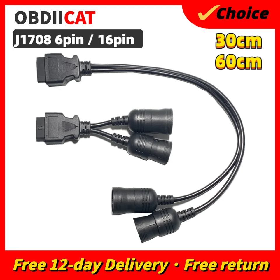 Najnovší automobilový kamión Y Cable OBD OBD2 16Pin Žena do J1708 30 cm/60 cm 6pin/16pin J1939 9pin J1962f do J1708/J1939 obdii y kábel