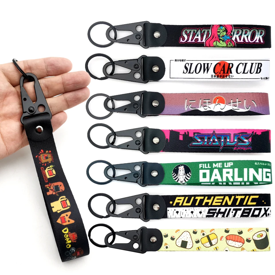 Najnovší dizajn JDM v štýle kľúča prsteň šnúrky so značkami Key Stiap Strap Strany Termoprint JDM Racing Car Motorcycle Keychain Príslušenstvo