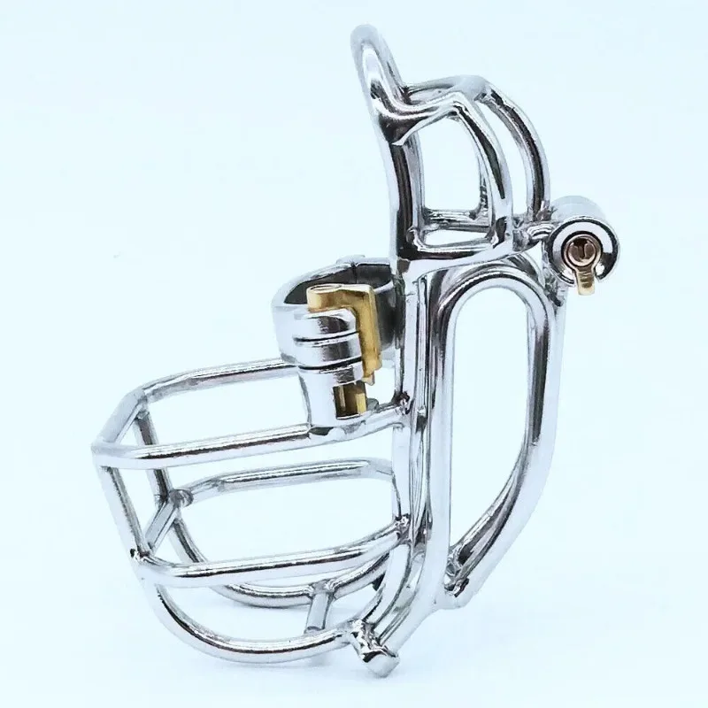 Najnovší dizajn Mužské cudné zariadenie z nehrdzavejúcej ocele PA PUNCTURE CAGE LOCK RING CUSY SISSY