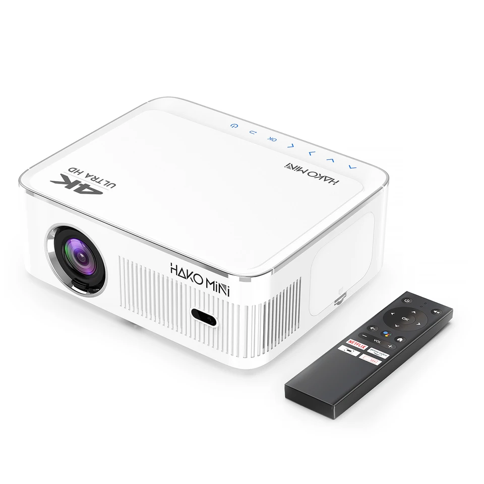Najnovší Mini projektor Home Použitie 500ans Lumens 2,4G+5G Dual WiFi Support 4K Video Android 10.0 2 GB 16 GB Projector