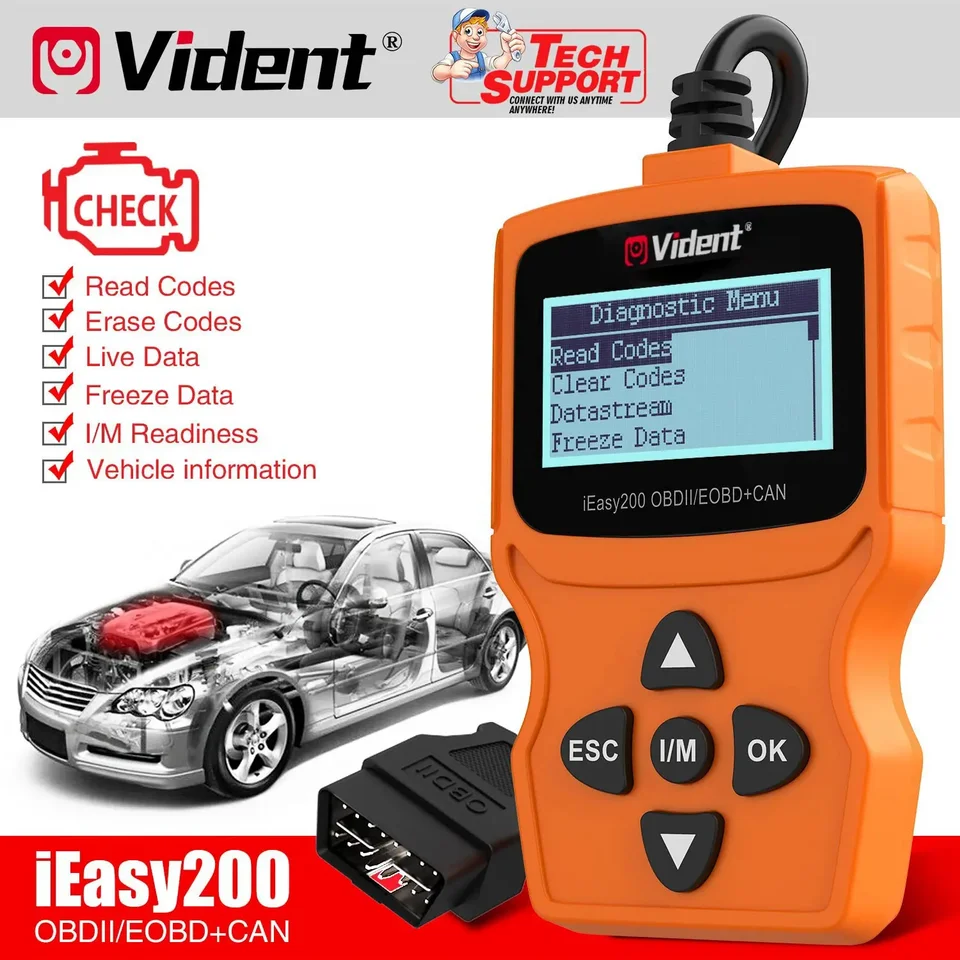 Najnovší veterny IEASY200 OBDII/EOBD+Čítač kódov na kontrolu vozidla Diagnostický skenovací nástroj na skenovanie motora