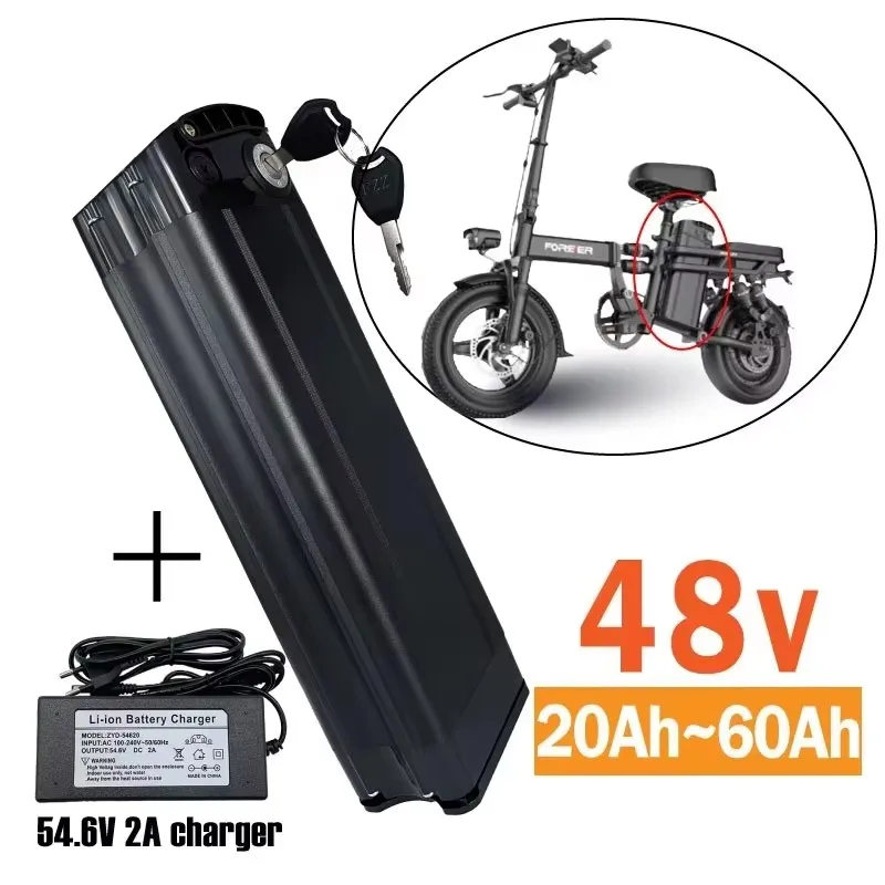 Najpredávanejšia batéria CityCoco Electric Scooter 48V pre 250 W ~ 1500 W motocyklové/bicyklové vodotesná lítiová batéria+nabíjačka 2A
