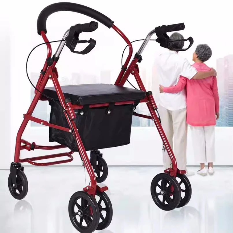 Najpredávanejší 2024 Rollator Walker Prenosné sedadlo skladacie košík Walker Rollator pre rehabilitačnú terapiu