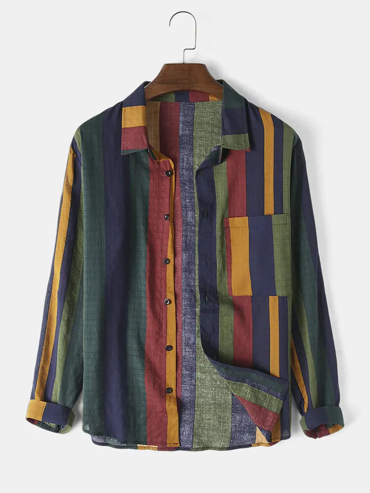 Najpredávanejší produkt v roku 2022 jarné leto leto nové pánske košele Cast Fashion Lafled Resty s dlhým rukávom Camisas para hombre