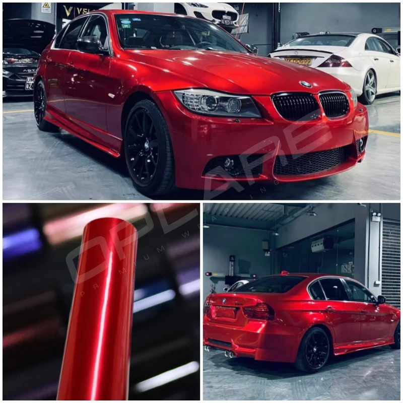 Najvyššia kvalita Super Gloss Metalic Blood Red Vinyl Wrap Candy Red Vinyl Wrap Film Red Vinyl Wrap Kvalita záruky 5m/10m/18m