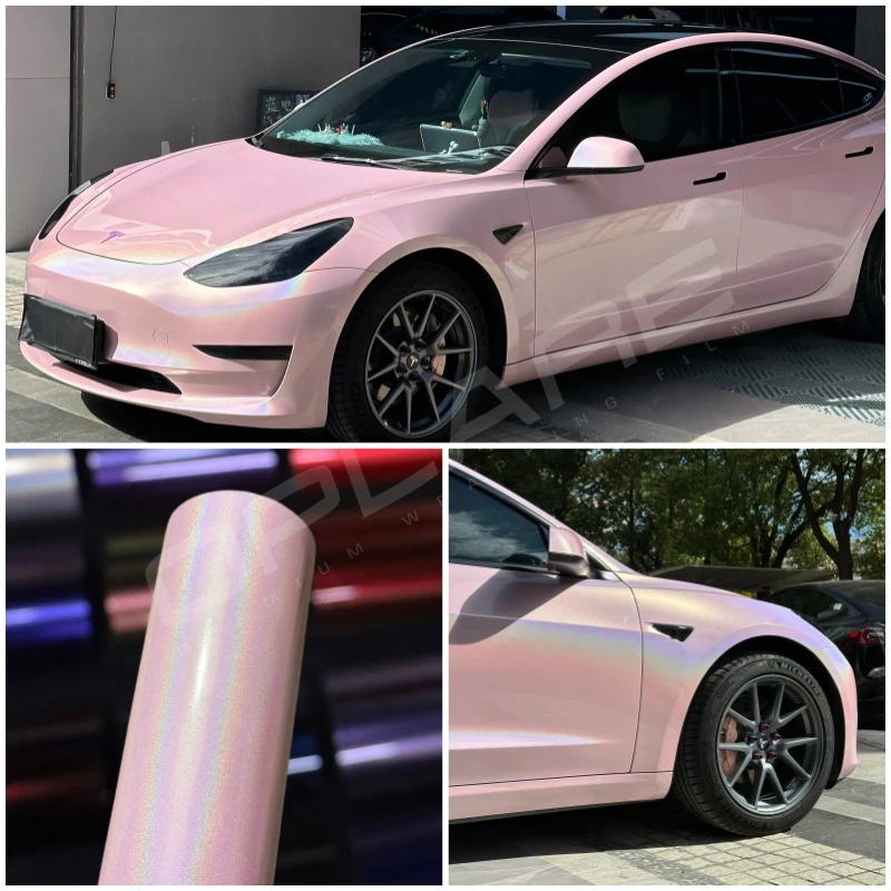 Najvyššia kvalita Ultra Gloss Iridescent Rouge Pink Vinyl Wrap (PET vložka) pre záruku na kvalitu zábal automobilov