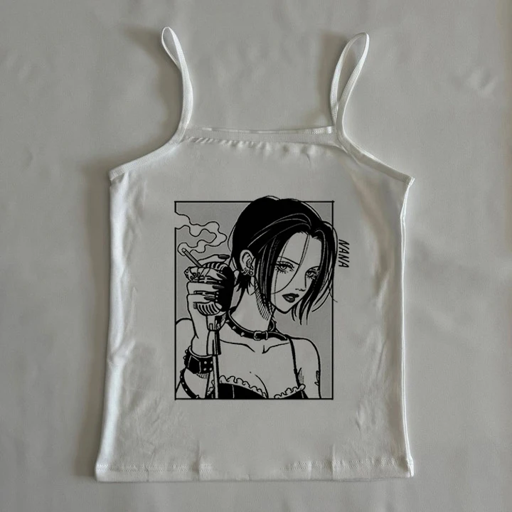 Nana japonské krátke rukávy anime letné plodiny top grafické tričká Príležitostné harajuku thirking woment Heart Grafické detské tričko Tričko