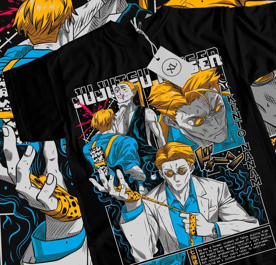 Nanami Kento Tričko Jujutsu Kaisen Anime jjk gojo salu darčeková košeľa celá veľkosť