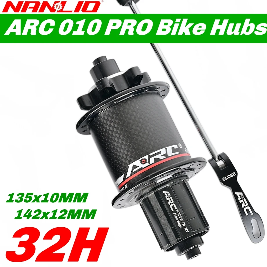 Nanlio bicykel oblúk zadných uhlíkových vlákien MTB MTB MTB Lightweight Mountain Bike Hub so 4 ložiskami, 6 balov, 114 kliknutí pre 8-12 rýchlosti