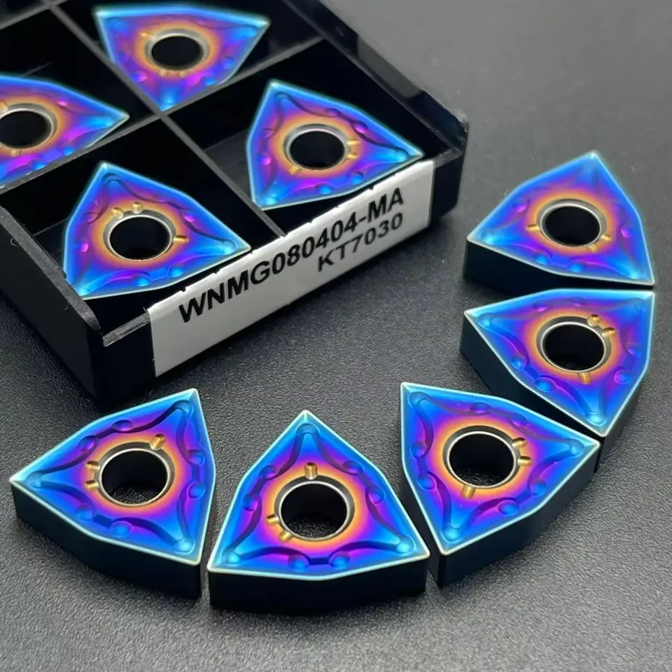 Nano -modrá vysoko kvalitná WNMG080404 WNMG080408 Externá otáčanie karbidu Vložka CNC Cutting Tool WNMG 080408