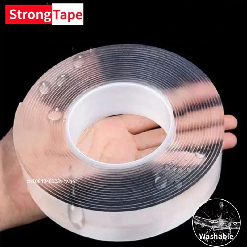 Nano páska super silná obojstranná lepiacka páska Transparentné opakovane použiteľné vodotesné pásky tepelne odolnosť domáca kúpeľňa dekorácia
