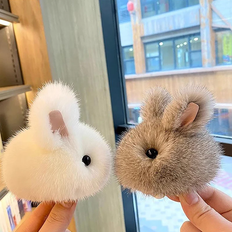 Napodobňovanie Bunny kožušina Mini králičie tašky na rukázy záves