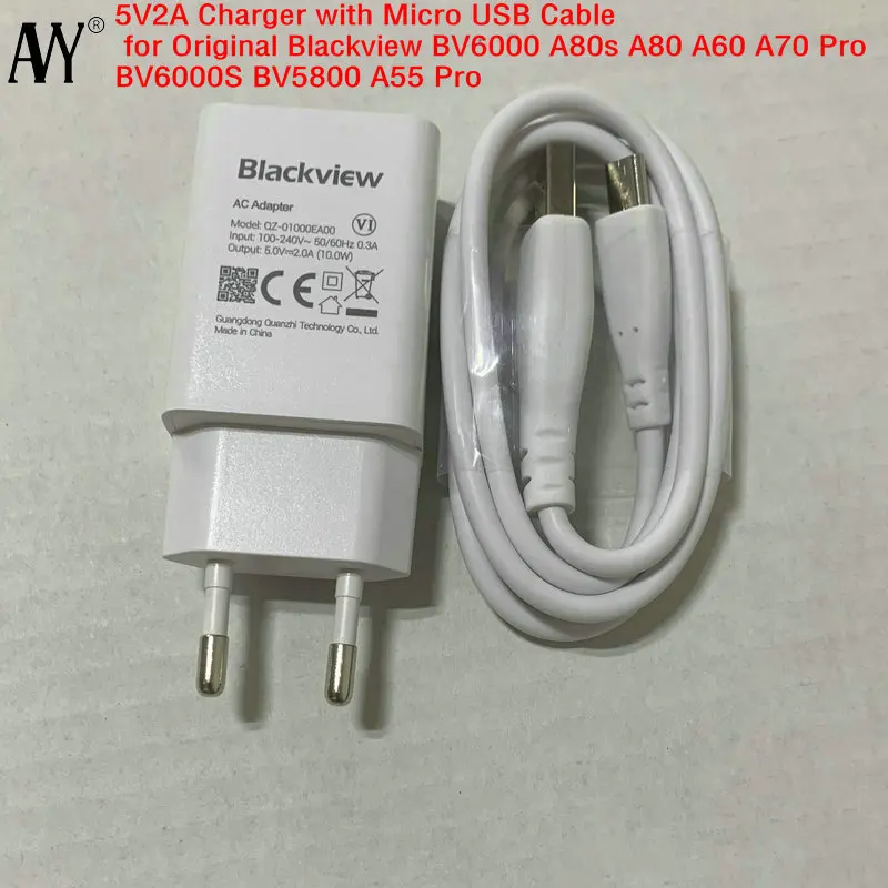 Napájací adaptér pre originálny BlackView, cestovná nabíjačka, kábel EÚ Micro USB, BV6000, A80S, A80, A60, A70 Pro, BV6000S, BV5800, A55 Pro, 10W