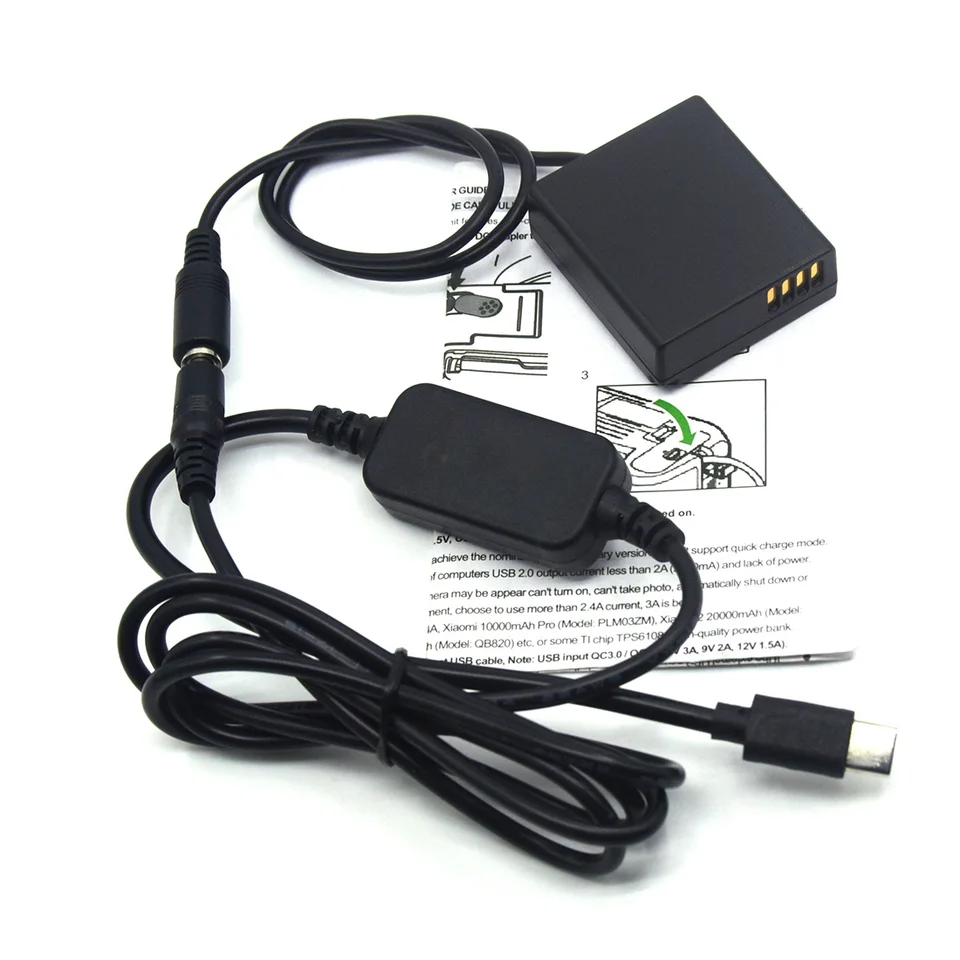 Napájací kábel typu C USB typ C+DMW-BLG10 DUM) DCC11 DCC11 pre Panasonic GF3 GF5 GF6 GX7 GF3K S6 S6K ZS60 ZS110 GX80 GX85 GX7 TZ85
