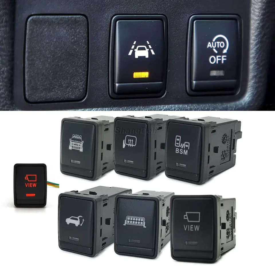 Napájanie automobilu vypnuté DRL LED svetlo tlačové tlačidlo Zrkadlo Zrkadlo Zrkadlo na vykurovanie volantu pre Nissan Tiida Sylphy Qashqai X-Trail