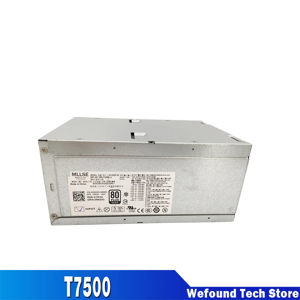 Napájanie pre Dell T7500 Plne testované N1100EF-00 0R622G G821T 0G821T H1100EF-00 NPS-1100BB A 1100W