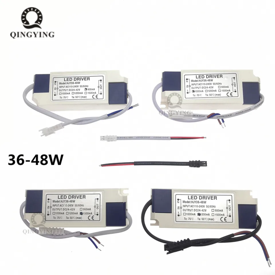 Napájanie vodiča LED 36W 40W 45W 48W 50W Výstup svetla Transformátora DC24-42V 900MA 1200MA 1500MA Externý konektor externého ovládača DC