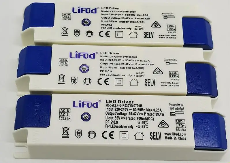 Napájanie vodiča LIFUD LED 135-1500MA DC 25-42V AC220-240V Vysoko účinný transformátor pre komerčné osvetlenie LED