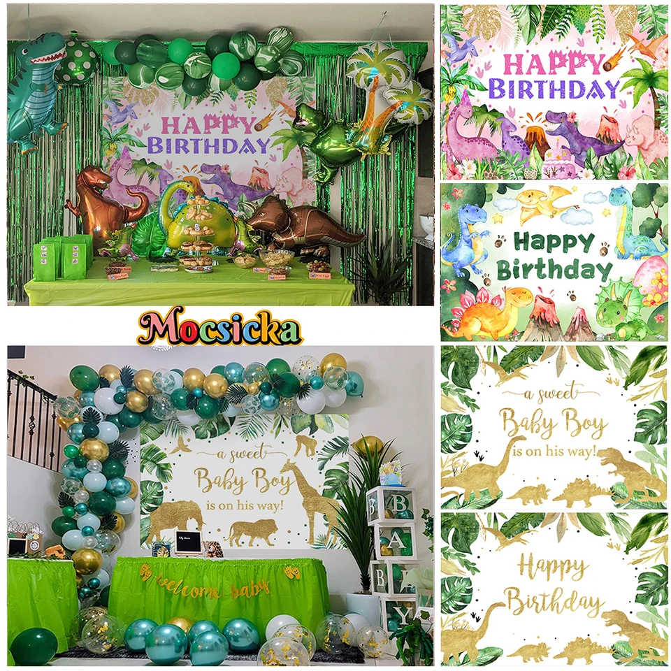 Narodeninové fotografie pozadie plagátu Cartoon Forest Safari dekorácie Závesť pre bábätká Party Custom Banner Photography Pozadie
