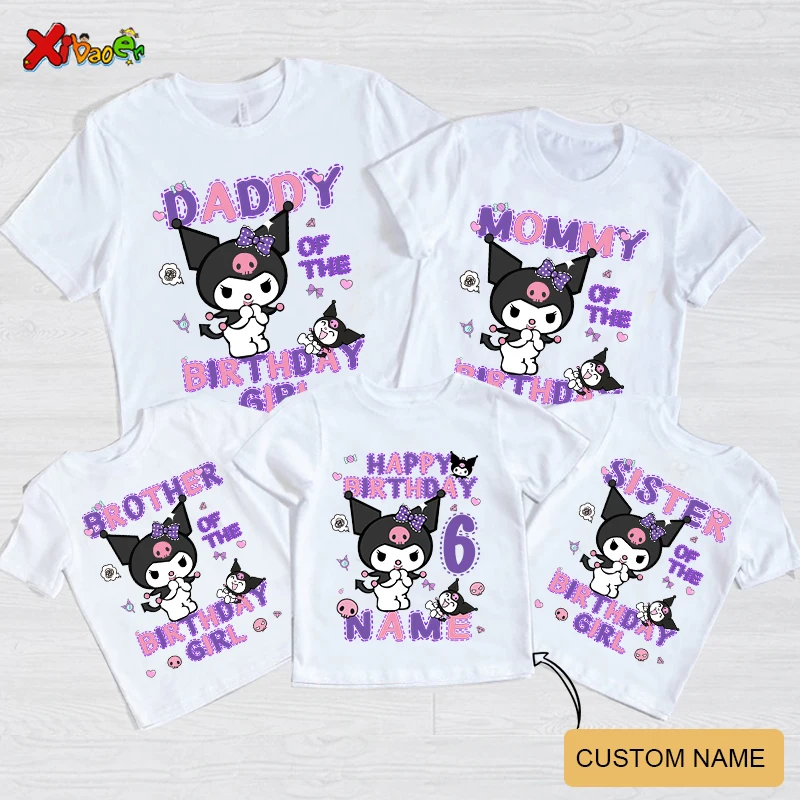 Narodeniny dievčatka Tir Tirt Family outfing Trhirts Detská párty Vlastné meno Tričko oblečenie Family Look Look Family Family Outfit