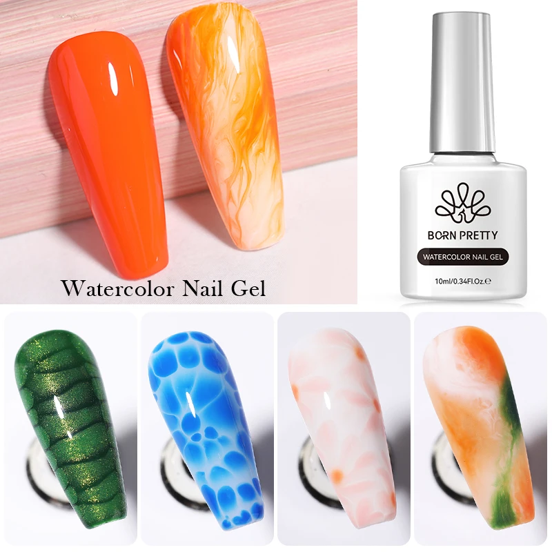 Narodený pekný 10 ml číry akvarel na nechtový gél Gradient Gradient Gél lesk namočený z UV LED Art Art Funktion Gel Gel