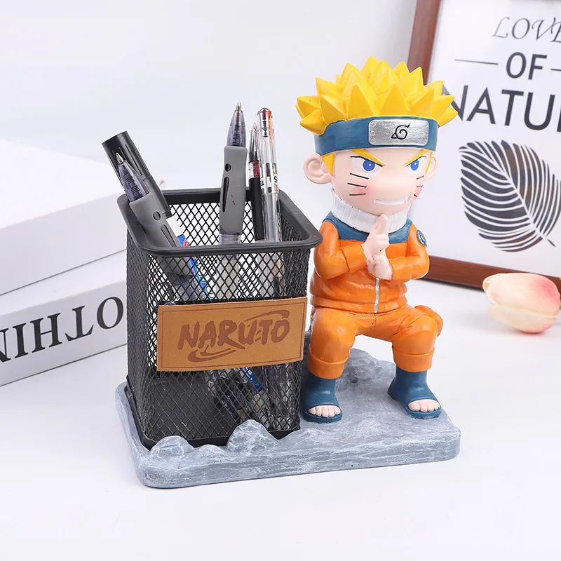 Naruto Aruto Uzumaki Kakashi Anime Handsome Boy Pen Držiteľ kreatívnych multifunkčných veľkých kapacitných úložných ozdôb