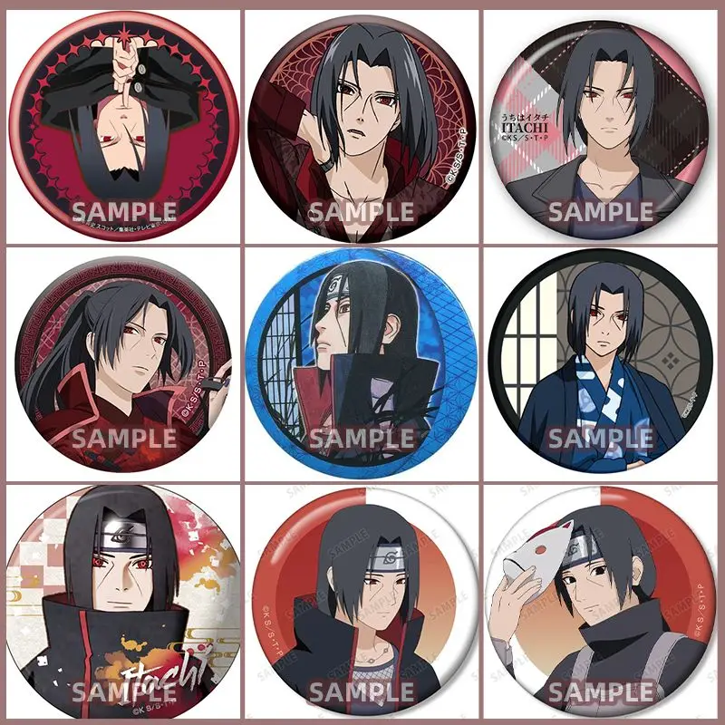 Naruto Kawaii Creative Uchiha Itachi Tanizik Naruto Gaara Sasuke Anime Badge Japanese Cartoon Dekorácie prívesok Darček