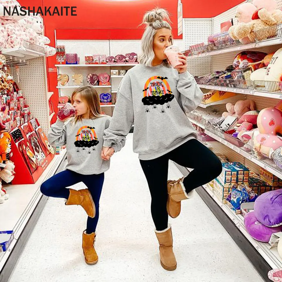 Nashakaite 2021 Rodina Look Mama a dcéra Rovnako Halloween kostýmy rodinné mikiny mamičky a ja ocko syn oblečenie Mother Kid