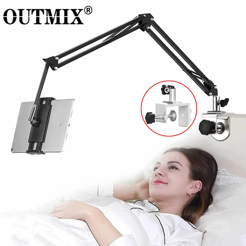 Nastaviteľná tableta Arm Stand Stole Držiak držiaka 360 Rotačné tablety Držiak na mobilný telefón pre iPhone iPad Air Mini Pro 4-13inch