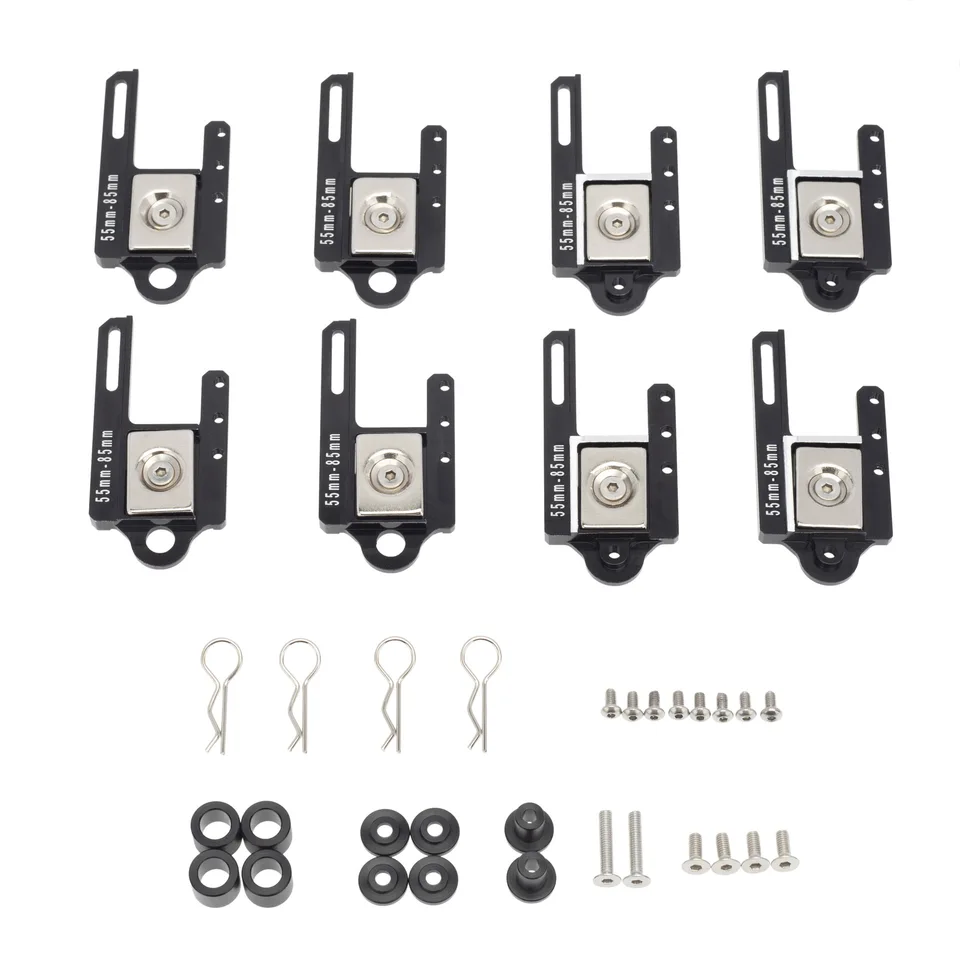 Nastaviteľná tónu magnetická zliatina hliníka CNC/ABS Strong magnetický neviditeľný stĺp škrupiny auta vhodný pre 1/10RC CAR TRX-4 SCX10