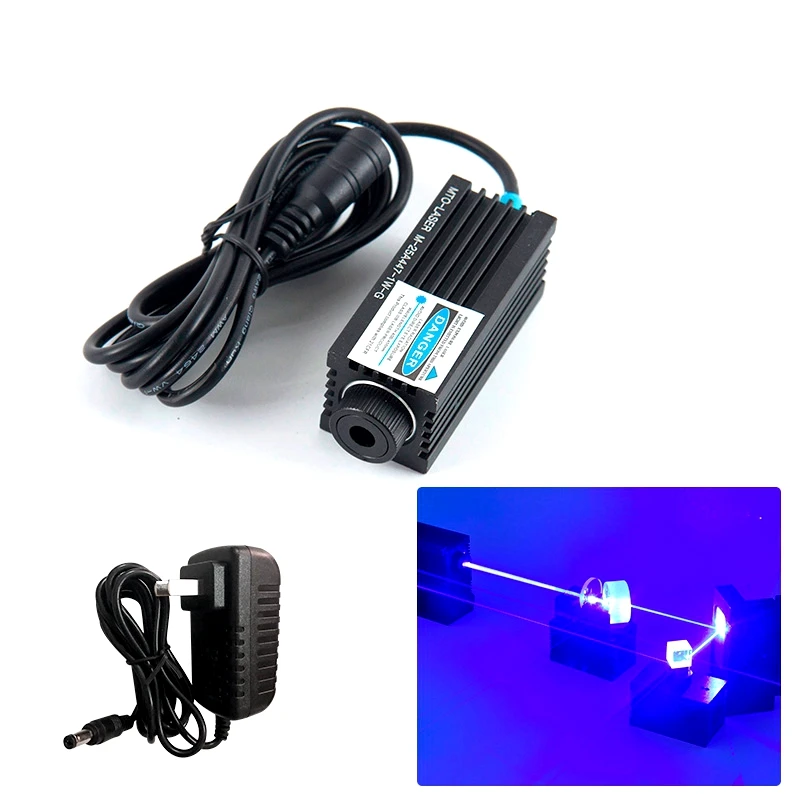Nastaviteľné 450 Nm 1000MW 1W Vysoko napájacie drevené rezbárske laserové gravírovanie laserového dióda DOT DOT MODUL 25 mm*60 mm