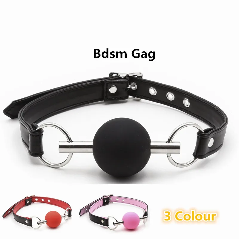 Nastaviteľné erotické kožené otroctvo zväzok so silikónovým gagom sexuálne hračky pre mužov Ženy fetiš BDSM Slave Role Play Sexy kostýmy