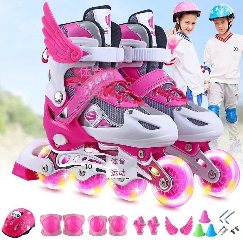 Nastaviteľné korčule pre deti korčule Rollerskates korčule topánky kolesá inline korčule deti vonkajšie korčule s svetelnými kolesami