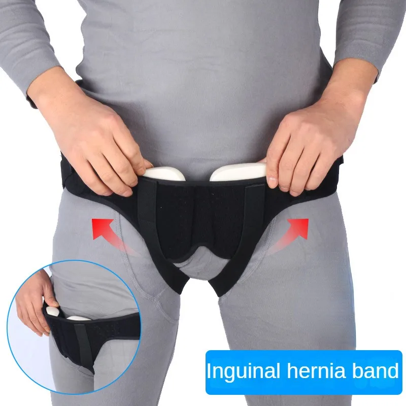 Nastaviteľný dospelý hernia opasok Man Inguinal Groin Podporuje nafukovacie hernie tašku s 2 odnímateľnými kompresnými podložkami úľavu od bolesti