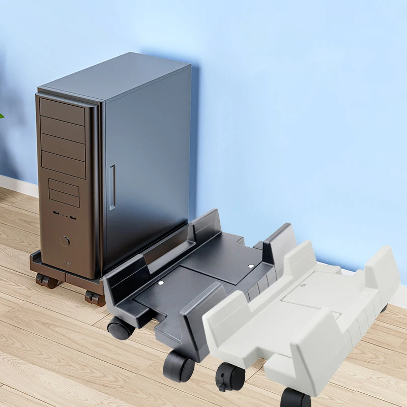 Nastaviteľný mobilný stojan CPU, vetraná počítačová veža stojan na pc vežový stojan so 4 kolesami Caster sa hodí do väčšiny PC, pod držiakom stola