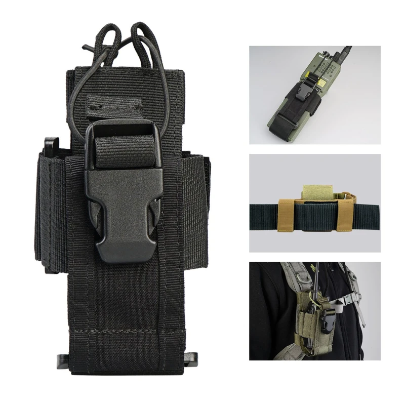 Nastaviteľný taktický držiak rádio držiaka BAG Molle Two Way Radio Radio Holster Holder Oxford Duty Vojenské skladovacie puzdro Walkie