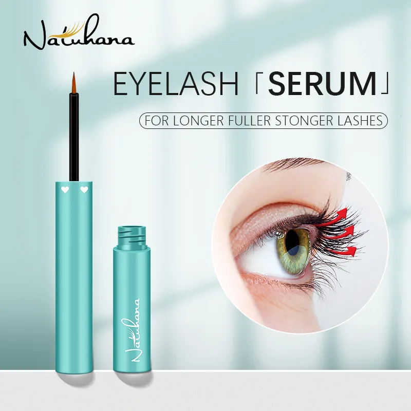 Natuhana-eyelash Rast Serum, rýchly zosilňovač mihalníkov, dlhšie, plnšie, silnejšie riasy, zosilňovač obočia, nástroj na líčenie rias