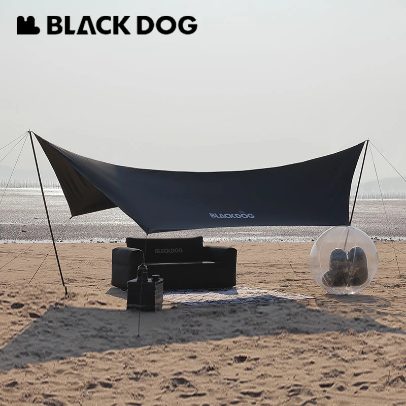 Naturehike Blackdog Camping Sun Shelter Black Coating Tarp Prenosný 5,5x2,9 m Veľký markíza pre UPF50+ vodotesný PU3000 15㎡