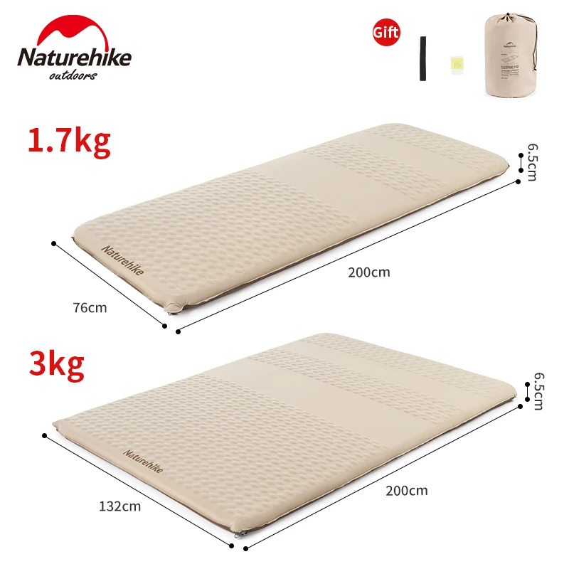 Naturehike C6.5 Automatický nafukovací vankúš 6,5 cm rohož s jednou matracou s dvojlôžkom spací doštičku Ultralight Airmat