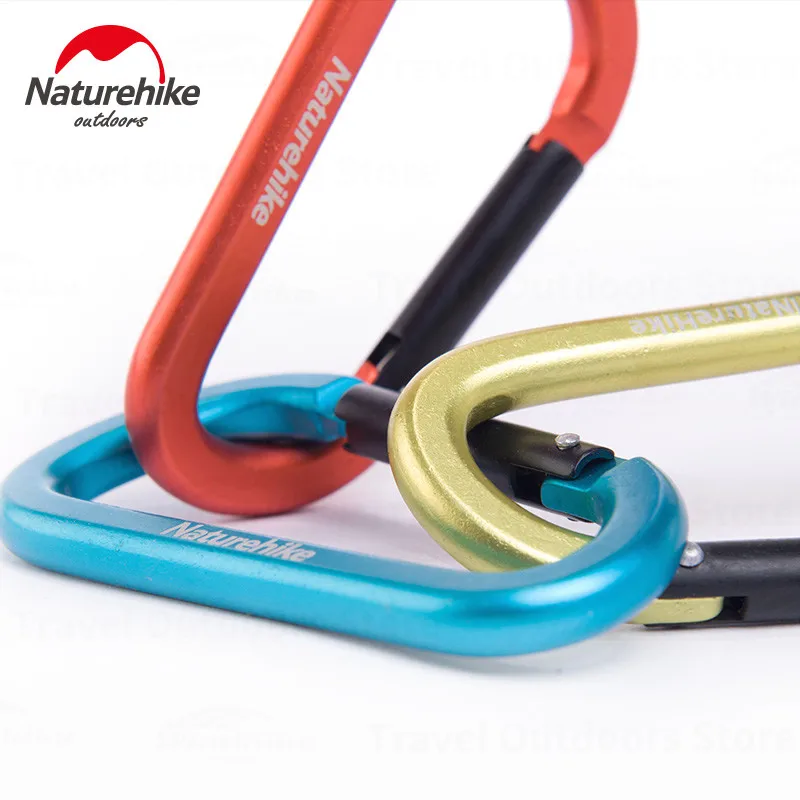 Naturehike Camping Stan Buckle Stan Háčiky batoh rýchlo visiaci spona Fľaša fľaša karabínu Camping Cestovný kľúče kľúča 8 cm d-type