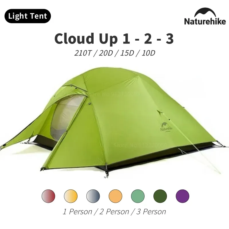 Naturehike Cloud Up 1 2 3 sériu Stan Lightweight Turisk Cestovný stan s rohož 20D Silikón ultragilný prenosný profesionálny stan