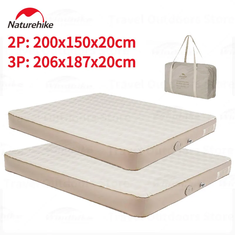 Naturehike Outdoor 2-3 osoby stan nafukovacie lôžko vstavané do vzduchovej čerpadla prenosná inflačná výška 20 cm Zhruba kempingový matrac