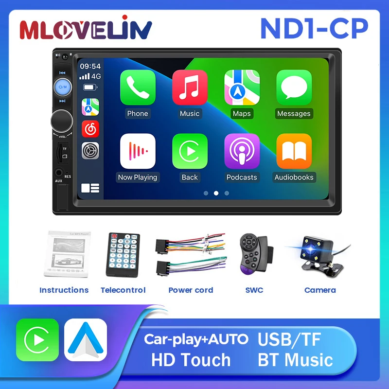 Navifly 7inch 2Din HD Touch Screen CarPlay Android Auto Car Multimedia BT MP5 Video Player Radio pre VW Kia Hyundai Honda Toyota