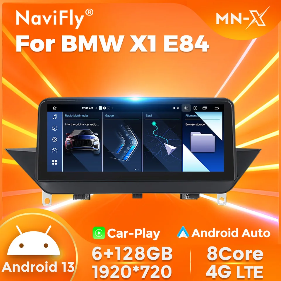 Navifly 8-jadrové auto Android Multimedia Radio Auto-play pre BMW X1 E84 2009-2015