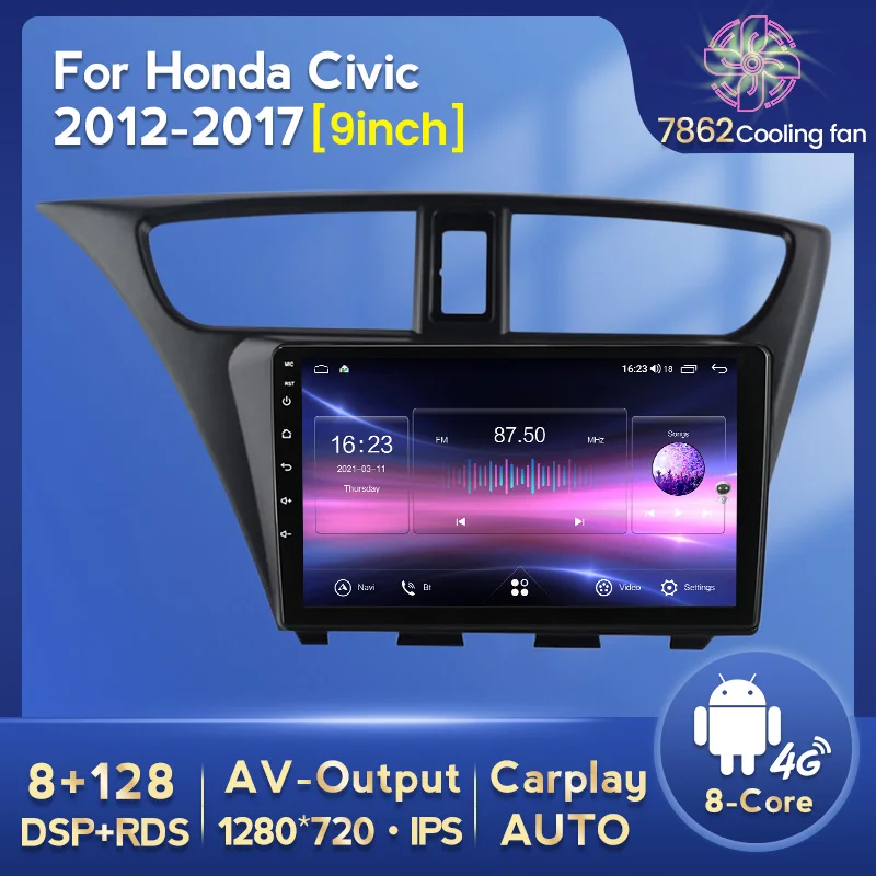 Navifly 8G 128G 1280*720 CarPlay Android Car Radio Player Multimedia GPS pre Honda Civic 9 FK FB 2012 - 2017 EÚ -Version