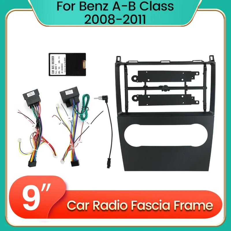 Navifly 9 palcový adaptér automobilového fázy Android Radio Dash Panel Kit pre Benz B200 A-Clase W169 B-Clase W245 2004-2011