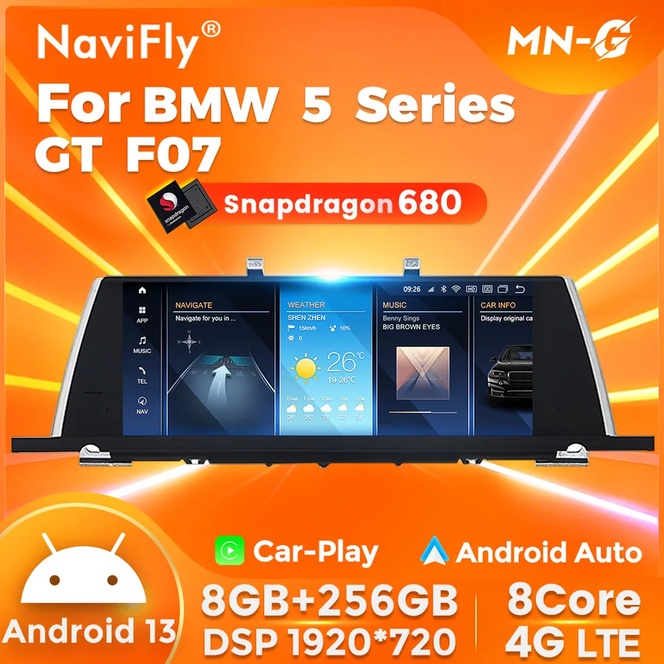Navifly all-in-one Android 13 multimediálny navigačný hráč pre BMW 5 GT F07 2011-2018