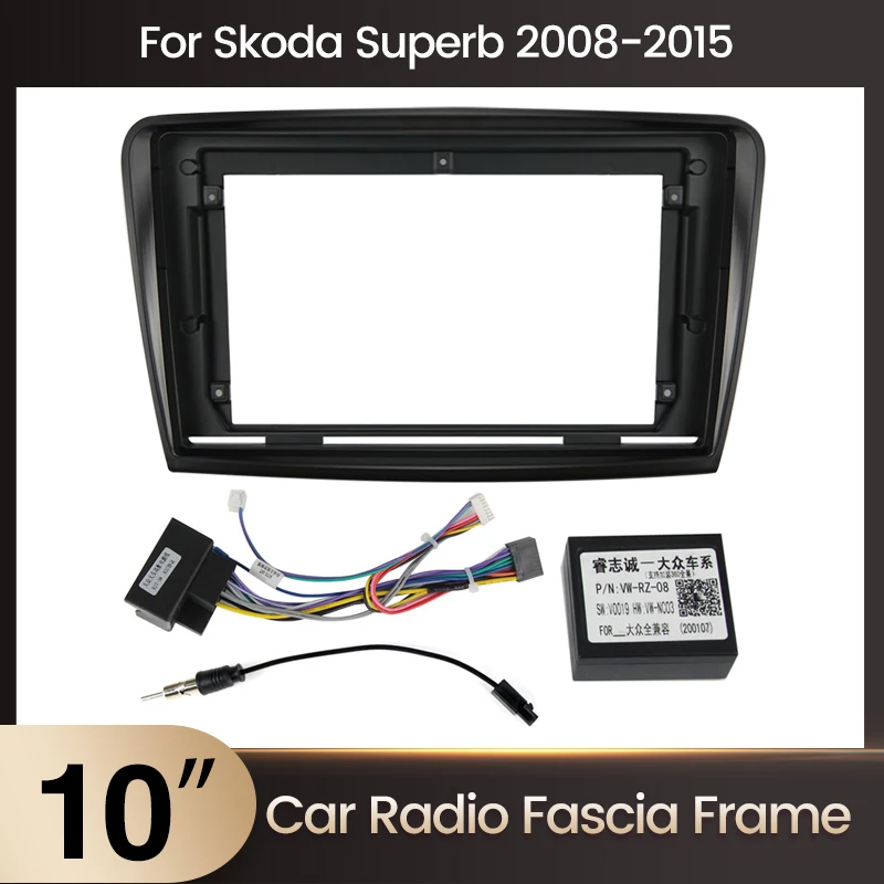 Navifly for SkoDa Superb 2 B6 2008-2015 10 palcové rádio Fascia panel Stereo Auto Radio Dash